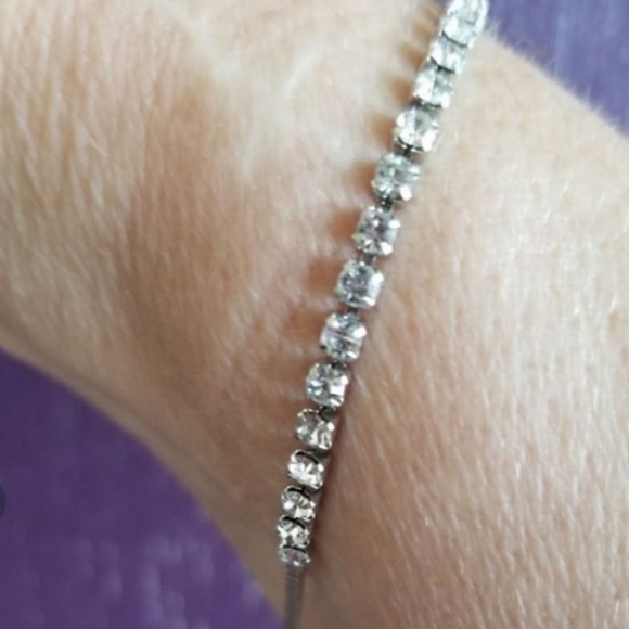 2 ~ 925 STERLING SILVER CZ BANGLES BRACELETS {CHAIN BRACELET} ๐ - Picture 13 of 15